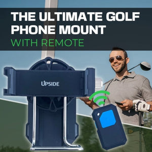 Upside Golf Magnetic Selfie Record Golf Phone Holder | Record Swing With Magnetic Remote | Mounts to Golf Carts and Bags | Golf Analyzer Accessories - UPSIDEGOLF